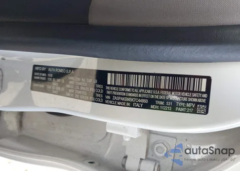 2019 Alfa Romeo Stelvio Ti Lusso Awd z USA, uszkodzony, nr VIN ZASPAKBN5K7C44860